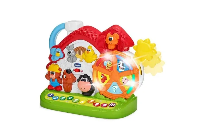Chicco Fattoria Parlante Bilingue Italiano/Inglese, Fattoria con Animali per Bambini con Luci e Suoni, 3 Modalità di Gioco, Gioco Educativo Elettronico – Giochi Bambini 1-4 Anni
