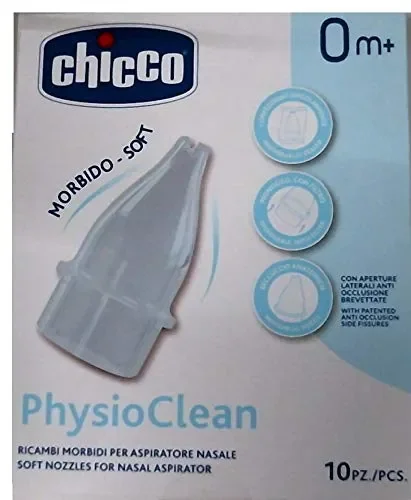 Chicco PhysioClean Ricambi Aspiratore Nasale, Bianco,10 Beccucci