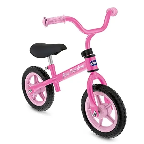 Chicco Pink Arrow Bicicletta Senza Pedali, Bici Senza Pedali Balance Bike per l’Equilibrio, con Manubrio e Sellino Regolabili, Max 25 Kg, Rosa, Giochi Bambini 2-5 Anni