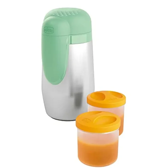 Chicco Portapappa e Portabiberon Termico in Acciaio Inox con 2 Contenitori, Contenitore Termico per Alimenti e Bevande, Mantiene la Temperatura Fino a 5 Ore, Contenitore Termico senza BPA, 0+ Mesi