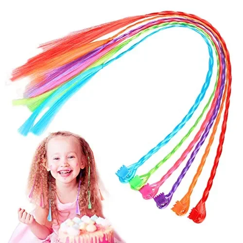 CHIFOOM Extension Capelli Colorati Clip,24 PCS Trecce Colorate per Capelli…