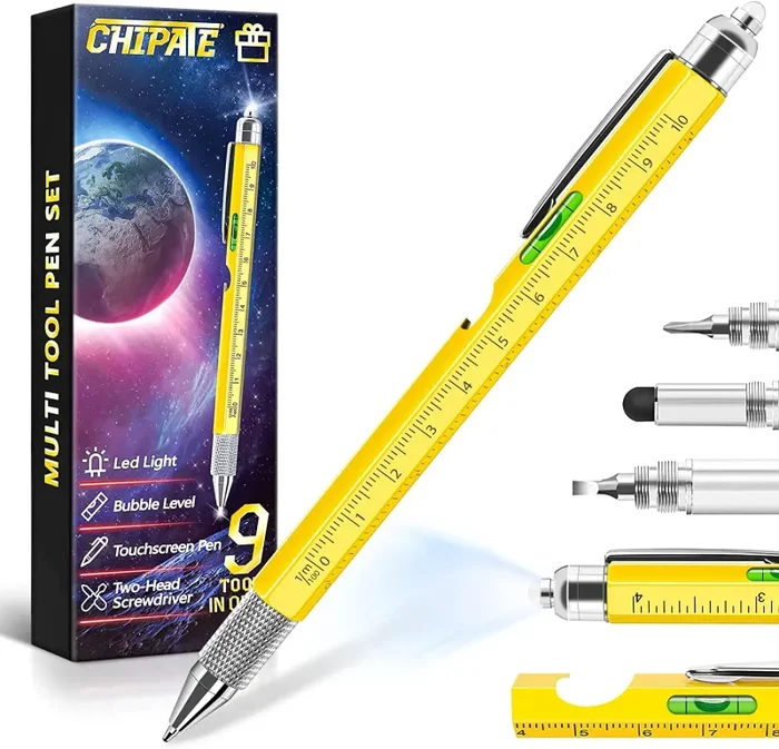 Chipate Regalo Uomo – Penna Multifunzione 9 IN 1, Regali Natale Uomo, Idee Regalo Uomo Compleanno, Regali di Natale per Lui, Regali per Papà, Regali Natale Originali Ufficio Gadget Regali Uomo Donna - immagine 3