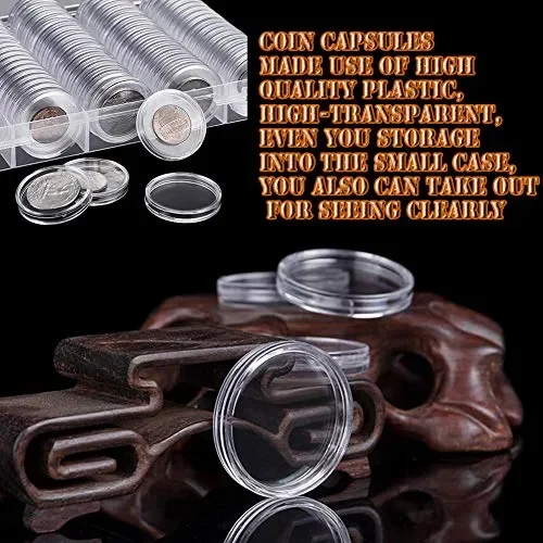 Chriffer 100 PCS Scatola per Monete Capsule di Custodie bianco - immagine 3