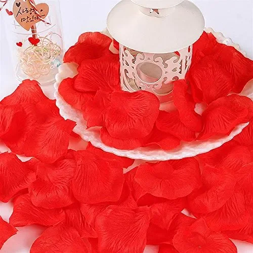 CHSYOO 1000 x Rose Artificiali Foglie Fiori Confetti, Decorazione Rosso - immagine 2