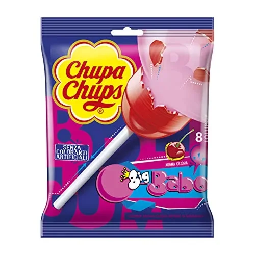 Chupa Chups Lecca Bubblegum, Maxi Lollipop Gusto Ciliegia con Ripieno…