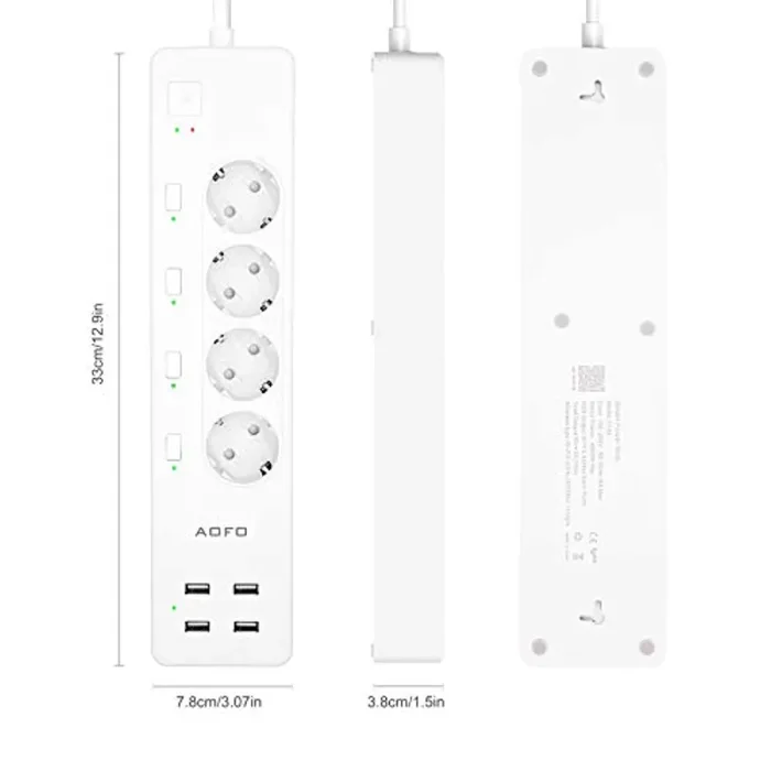 Ciabatta Intelligente Multipresa Wifi 4 Prese AC 4 Porte USB,AOFO Funzione Timer Protezione da Sovraccarico 4000W 16A , APP Controllo Remoto, Compatible con Amazon Alexa, Google Assistant e IFTTT - immagine 3