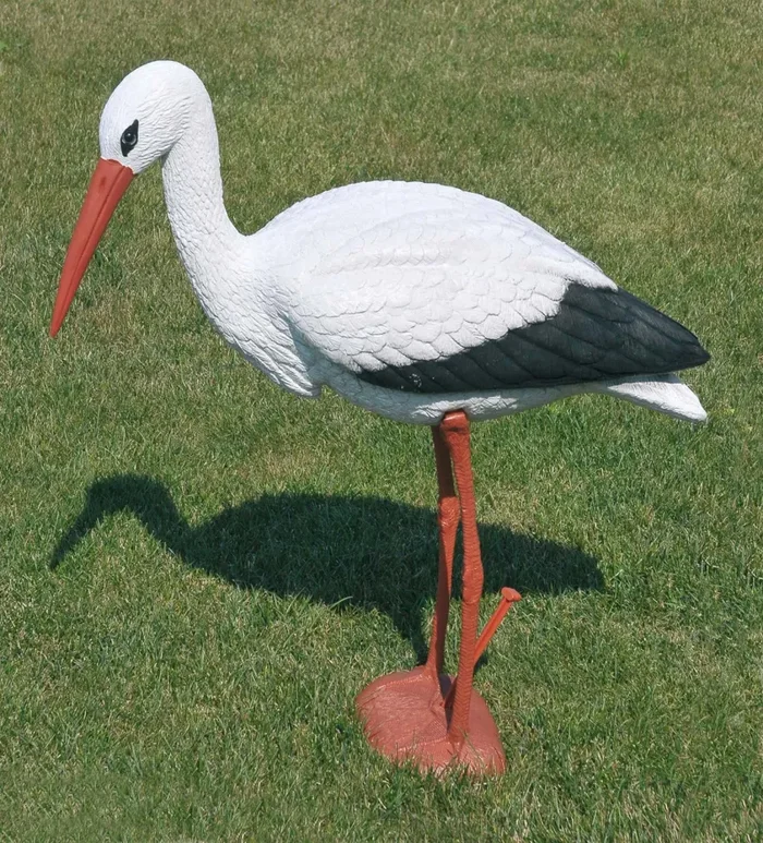 Cicogna Ornamentale da Giardino in Plastica H78 cm Rama Moda