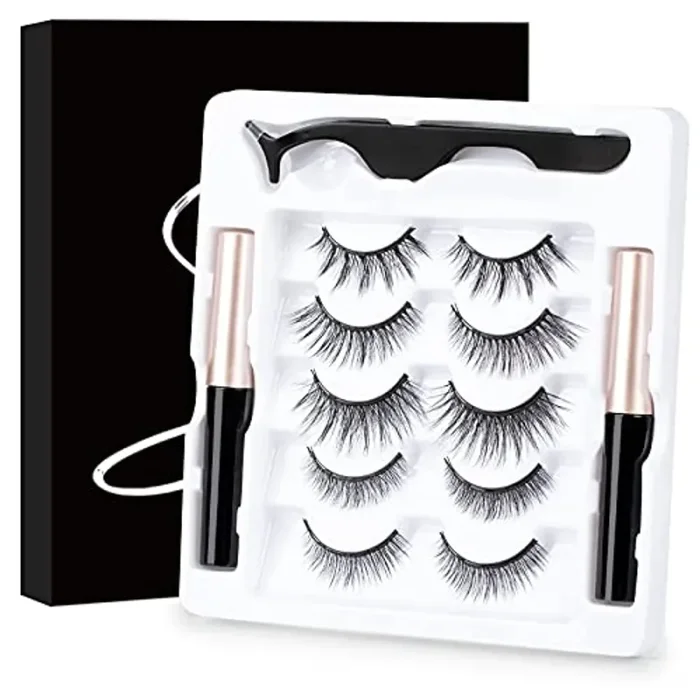 Ciglia Magnetiche con Eyeliner Ciglia Finte Magnetiche Naturali Lunga Durata Riutilizzabile Niente Colla 5 paia Varie 3D Ciglia Finte 2 Magnetico Eyeliner 1 Pinzette…