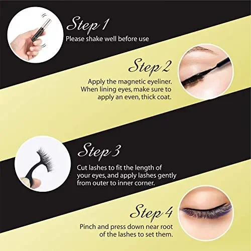 Ciglia Magnetiche con Eyeliner Magnetico Kit, 3D Finte Colorate… - immagine 3