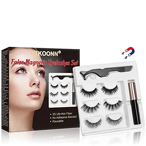 Ciglia Magnetiche con Eyeliner Magnetico Kit, magnetiche, Reusable 3D… Vendita calda online