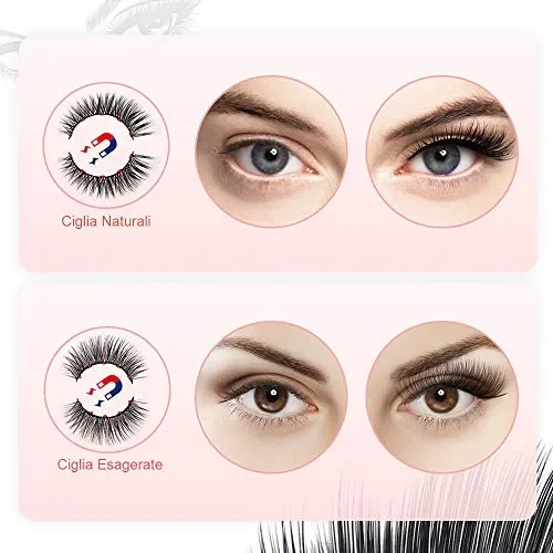 Ciglia Magnetiche, eroaddict finte 3D naturali eyeliner magnetico con… - immagine 3