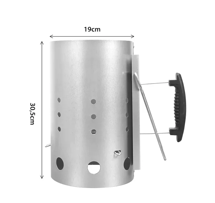 Ciminiera Accendi Carbonella in Acciaio Forato Starter C-17 - immagine 2