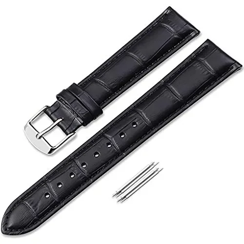 Cinturino Per Orologio Da Polso Uomo Donna Di Pelle Cachi 22mm, Black In saldo