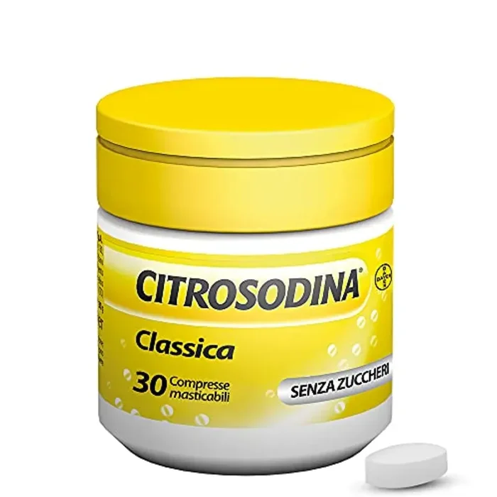 Citrosodina Masticabile con Acido Citrico e Bicarbonato di Sodio, Senza Zucchero, 30 Compresse - immagine 2