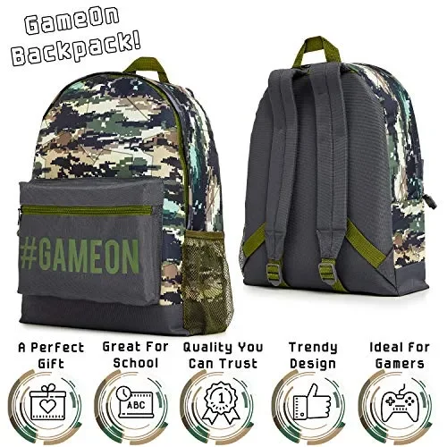 CityComfort Zaino Scuola Elementare Bimbo, Zainetto Ragazzo Stampa Verde Camo - immagine 2