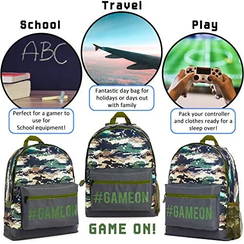 CityComfort Zaino Scuola Elementare Bimbo, Zainetto Ragazzo Stampa Verde Camo - immagine 3