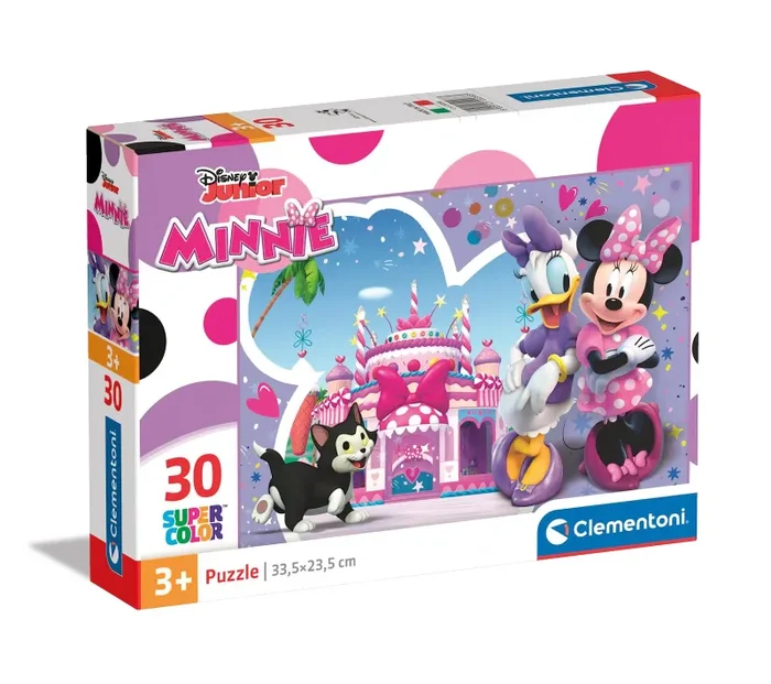 Clementoni – 20268 – Supercolor Puzzle – Disney Minnie – 30 Pezzi – Puzzle Bambini 3 Anni, Puzzle Cartoni Animati – Made In Italy