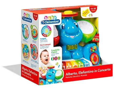 Clementoni- Baby Alberto, Elefantino in Concerto, 10-36 Mesi, Multicolore - immagine 2