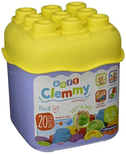 Clementoni- Soft Clemmy-Secchiello 20 Pezzi-Colori Assortiti, Multicolore,…