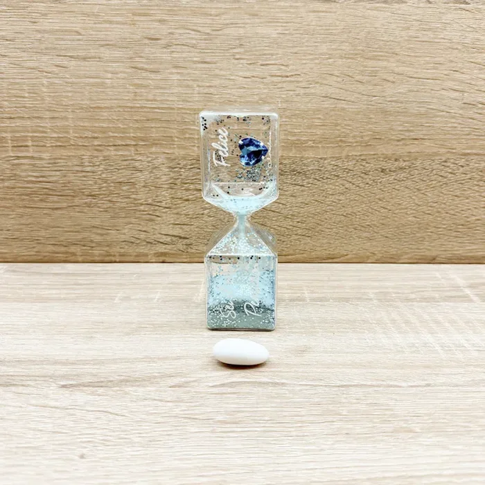 Clessidra Piccola Celeste con Strass Cuore Claraluna