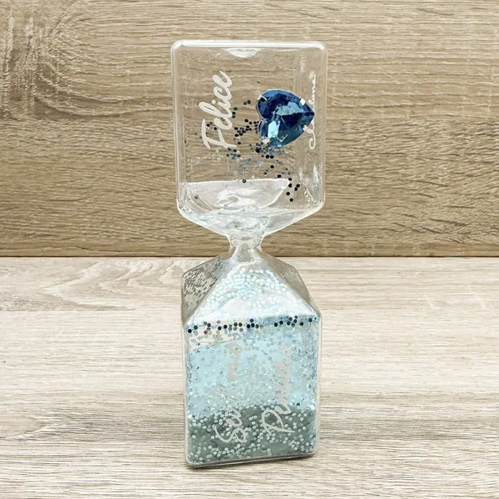 Clessidra Piccola Celeste con Strass Cuore Claraluna - immagine 2