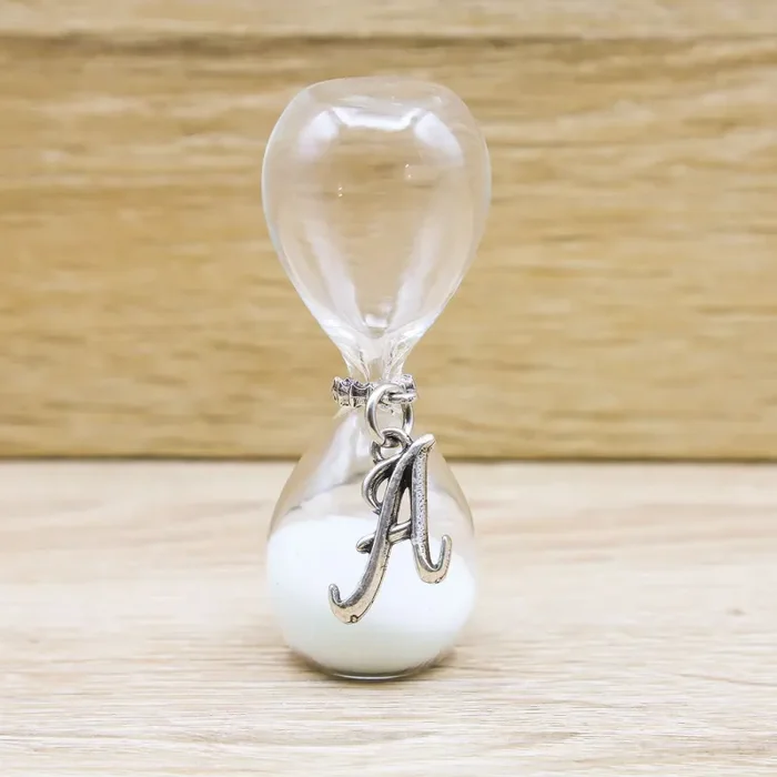 Clessidra Sabbia Bianca con Lettera Personalizzata Tabor - immagine 2