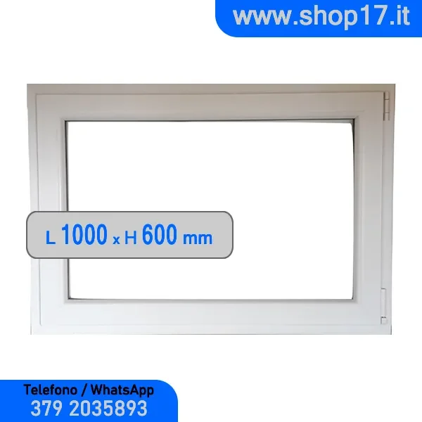 cm 100 x 60 – Finestra in pvc bianca 1 anta (L 1000 x H 600 mm – cm 100×60)