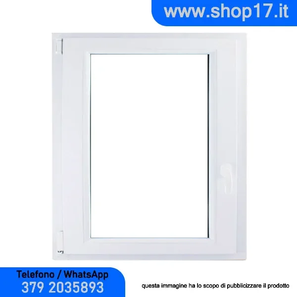 cm 100 x 60 – Finestra in pvc bianca 1 anta (L 1000 x H 600 mm – cm 100×60) - immagine 3