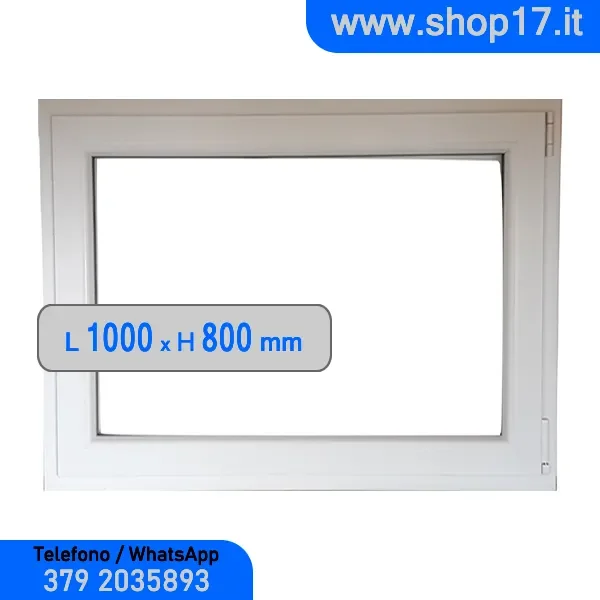 cm 100 x 80 – Finestra in pvc bianca 1 anta (L 1000 x H 800 mm – cm 100×80) Moda