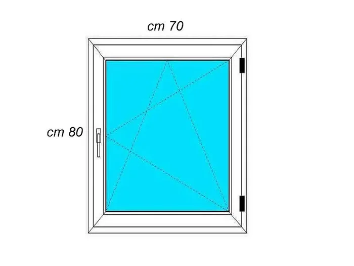 cm 70 x 80 – Finestra in pvc bianca 1 anta – economica (L 700 x H 800 mm)