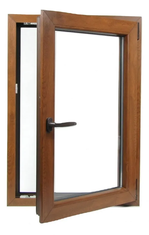 cm 80 x 100 – Finestra in pvc noce 1 anta – economica finto legno (L 800 x H 1000 mm – cm 80×100) - immagine 2