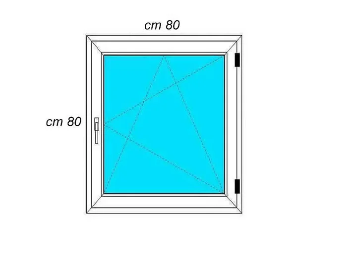 cm 80 x 80 – Finestra in pvc bianca 1 anta – economica (L 800 x H 800 mm)