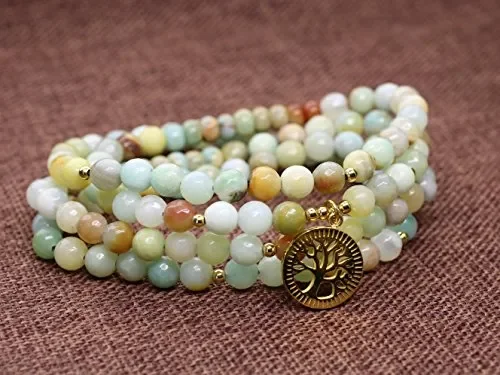 COAI Bracciale Collana 108 Perle Mala in Amazzonite Sfaccettata Online - immagine 3