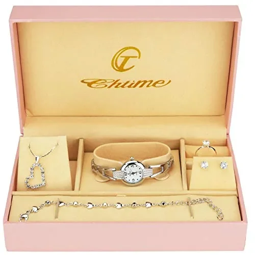 Cofanetto Orologio Donna – Parure di gioielli- Collana-Anello- Orecchini