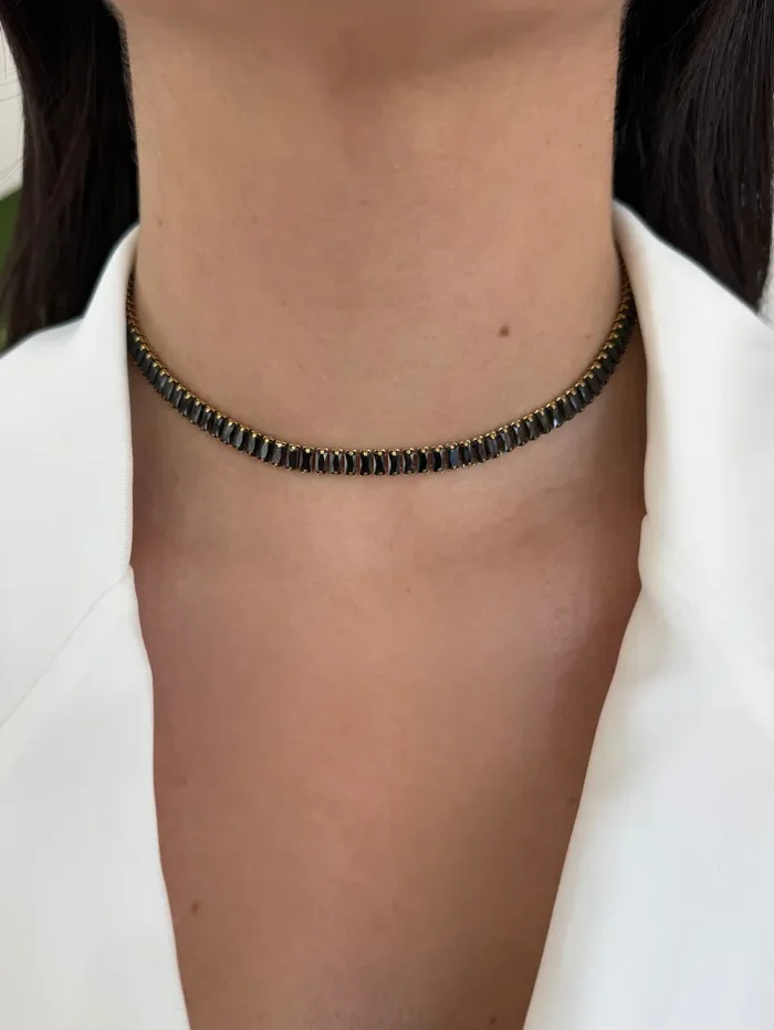 Collana Baguette Black Moda