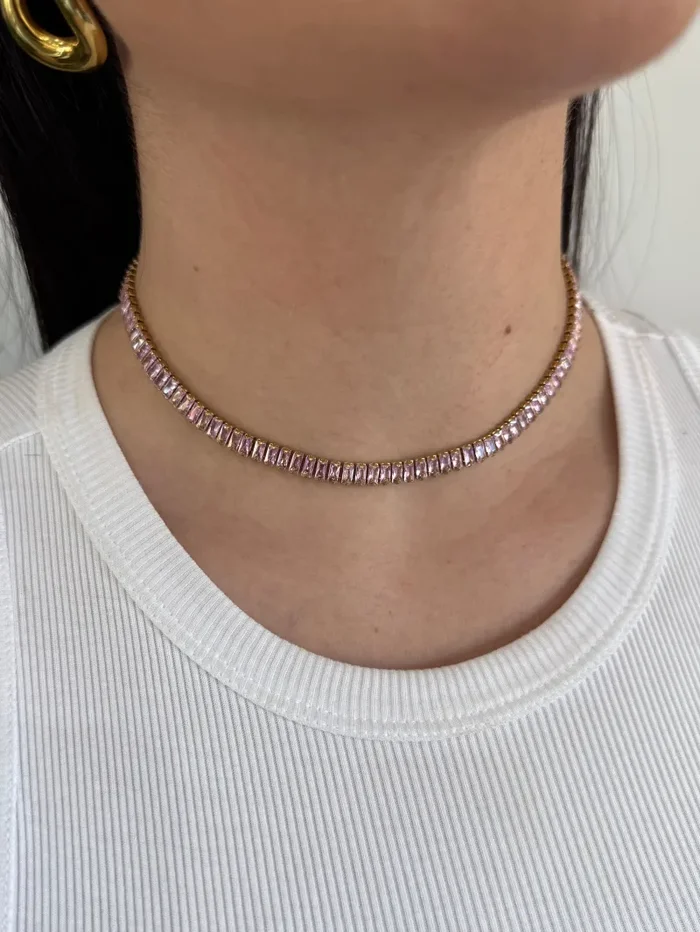 Collana Baguette Pink