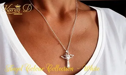 Collana Donna Argento 925 di Karen D Gioielli Ciondolo croce Zircone White - immagine 2
