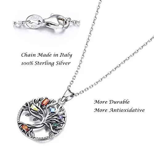 Collana Donna in Argento 925,Albero Della Vita Ciondolo Cubic Zirconia… - immagine 3