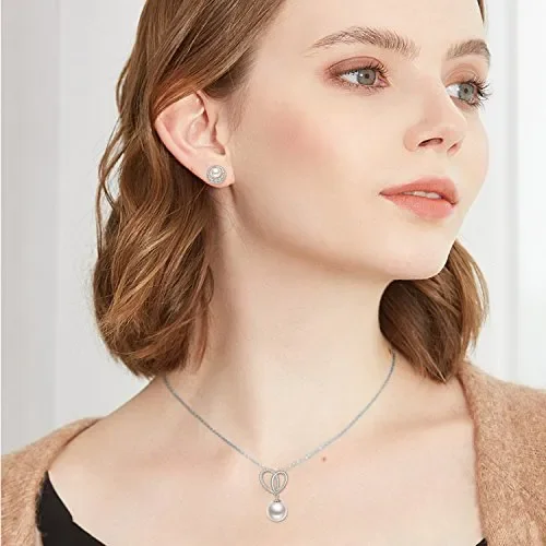 Collana Donna, J.Rosée “Perla con Cuore” Argento 925 5A Zirconi Buon Regalo… - immagine 2