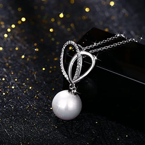Collana Donna, J.Rosée “Perla con Cuore” Argento 925 5A Zirconi Buon Regalo… - immagine 3
