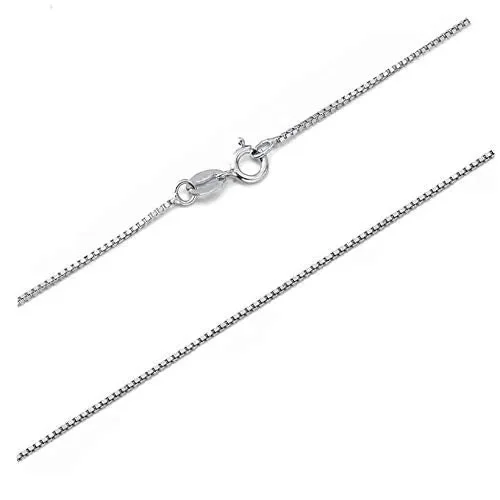 Collana in Argento 925 Rodiato a Maglia Veneziana Sottile, Uomo Donna Made…