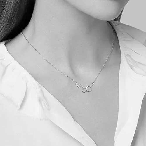 Collana in Argento Sterling 925 con Serotonina Bianca Placcato Oro, Felicità… - immagine 2