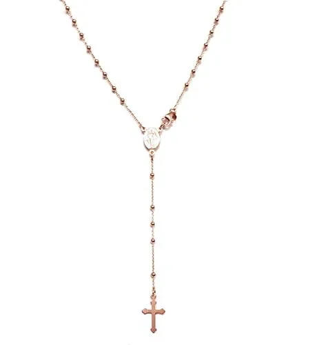 Collana rosario in Argento 925 placcato rosa – Linea Italia gioielli Made in… Online ora