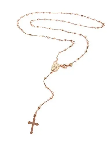 Collana rosario in Argento 925 placcato rosa – Linea Italia gioielli Made in… Online ora - immagine 2