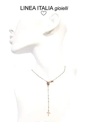 Collana rosario in Argento 925 placcato rosa – Linea Italia gioielli Made in… Online ora - immagine 3
