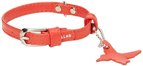 COLLAR Glamour in Pelle per Cani, Morbido Imbottito 23 cm USB (nero), Rosso Saldi