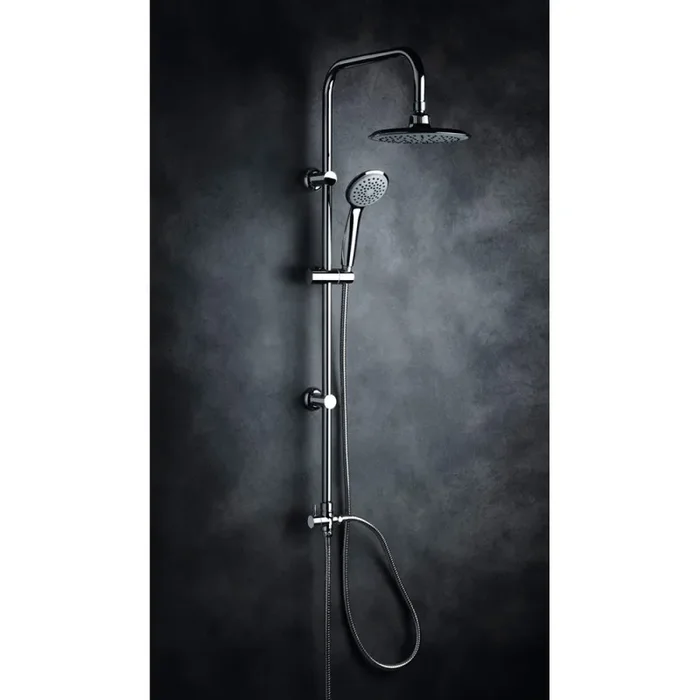 Colonna Doccia a Ponte Soffione Ø25cm Doccetta Acciaio Cromato