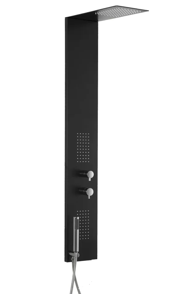 Colonna Doccia Idromassaggio in Acciaio Inox Bonussi Pit Nero Opaco
