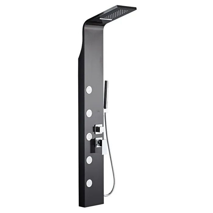 Colonna Doccia Idromassaggio in Acciaio Spazzolato Bonussi Austin Nera