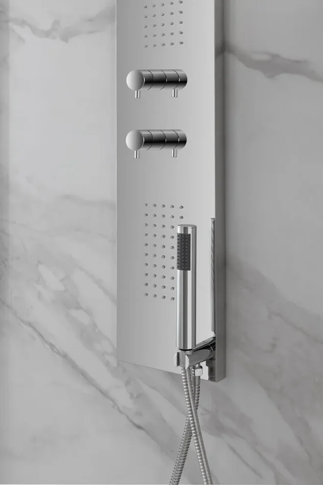 Colonna Doccia Idromassaggio in Acciaio Top Slim Cromo - immagine 3